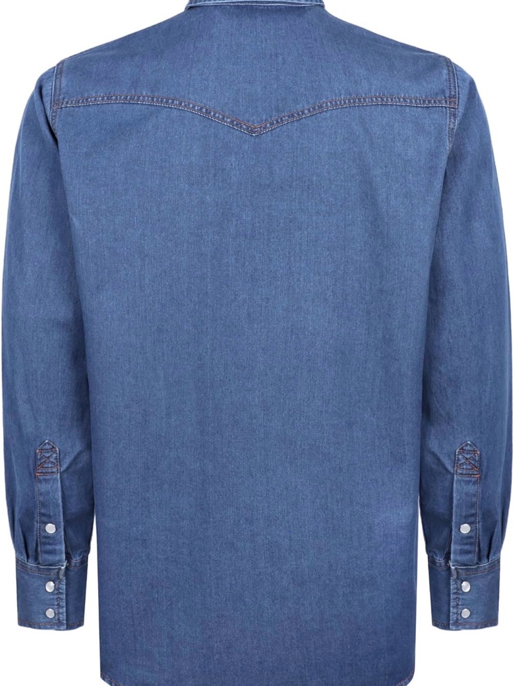 NWT 5X Plus Men's Blue Western Denim Shirt With Pearl Snap Buttons Ranch Cowboy - Picture 3 of 7